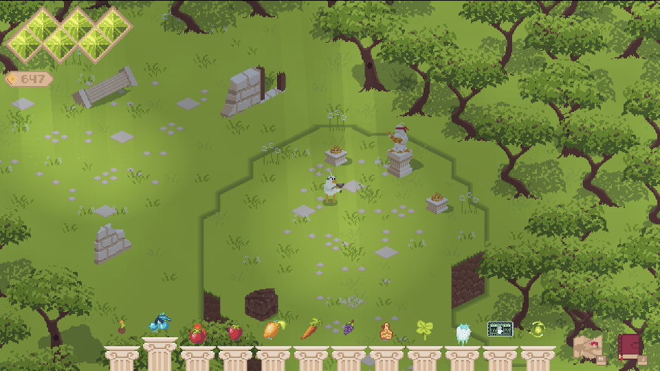 Plume screenshot: the statue